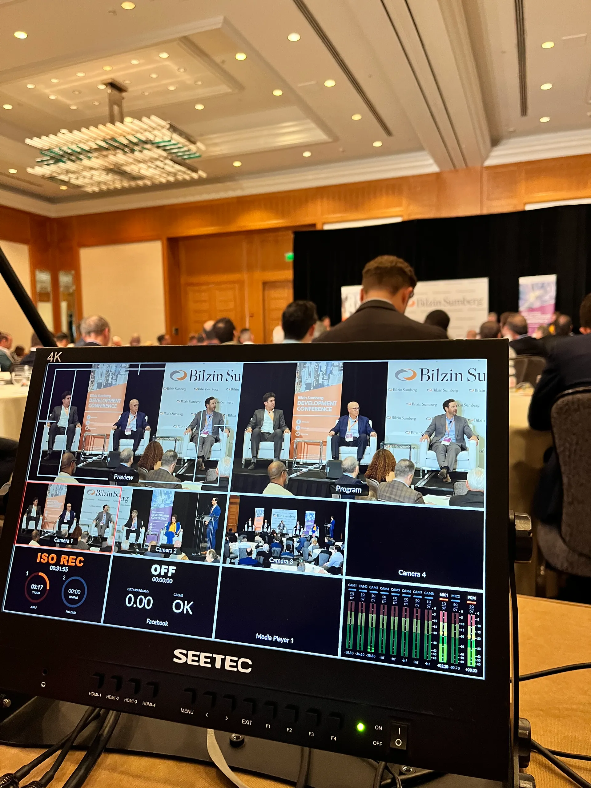 Multi-camera event video production at a Miami conference